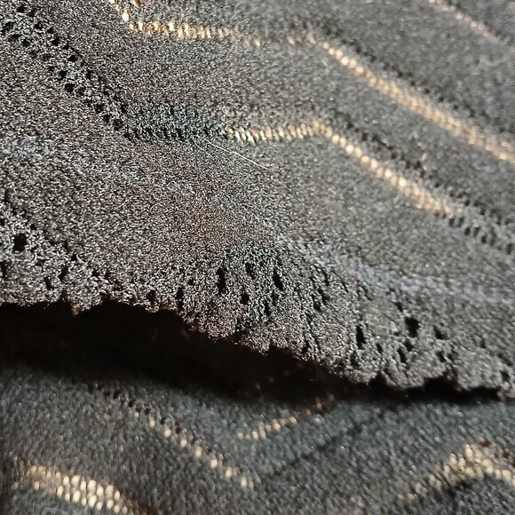 STUDIO M Vintage Elegant Black Chevron Knit Lace Mini Skirt XS - EUC - Picture 2 of 6